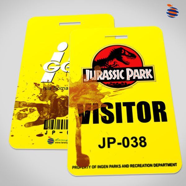 Jurassic Park Visitor Pass Card - Laranja Azul - Criações gráficas e ...