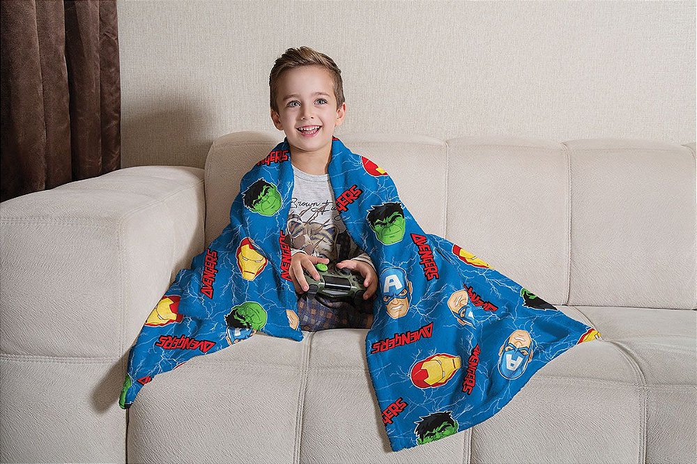 Manta Fleece Estampada de Sofá Avengers- Infantil -Lepper - Casa di Nalu