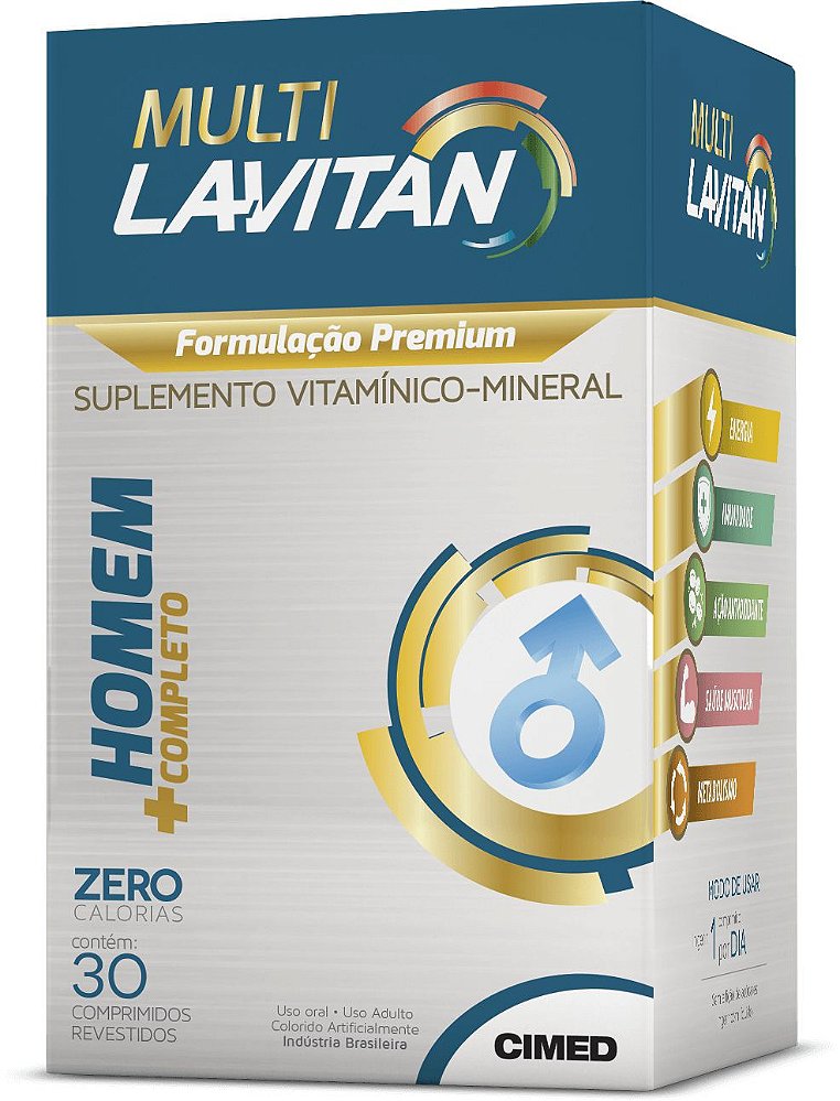 Multi Homem Completo - 30 comprimidos - Lavitan Vitaminas - Vittalive:  Longevidade com saúde e bem-estar.