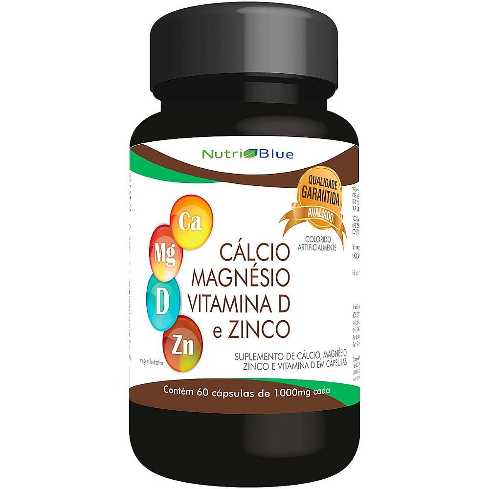 Compre Quarteto Cálcio + Magnésio Dimalato + Vitamina D + Zinco
