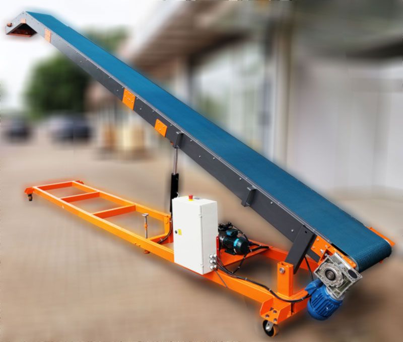 Esteira Transportadora elevatória para carga e descarga de caminhões