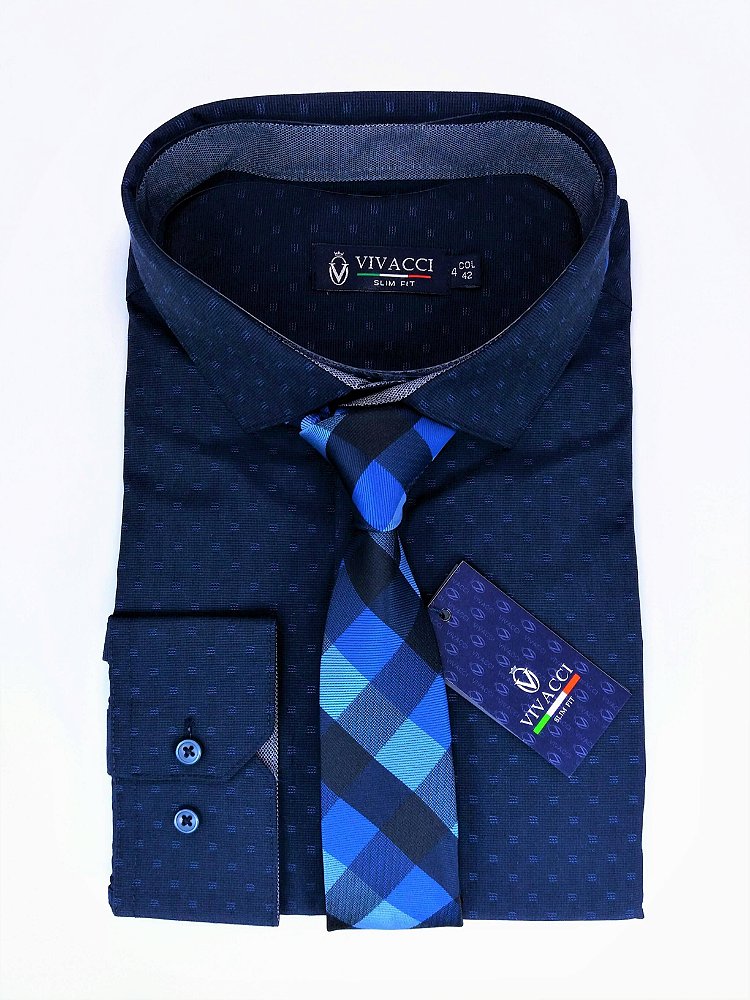 Camisa Slim Masculina Azul + Gravata | O Gravateiro - O Gravateiro -  Gravatas, Acessórios e Moda Masculina