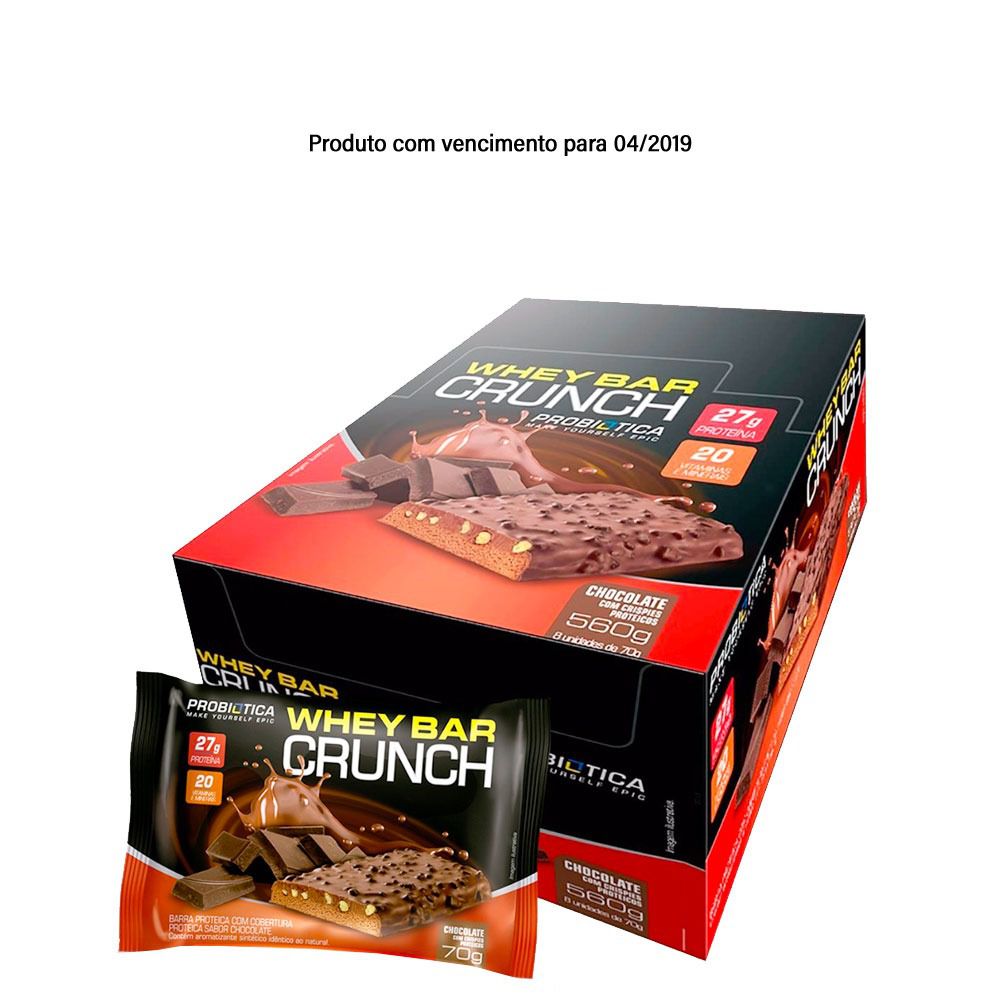 Whey Bar Crunch (Caixa com 8 unidades de 70g) - Probiótica - Loja da  Nutrição