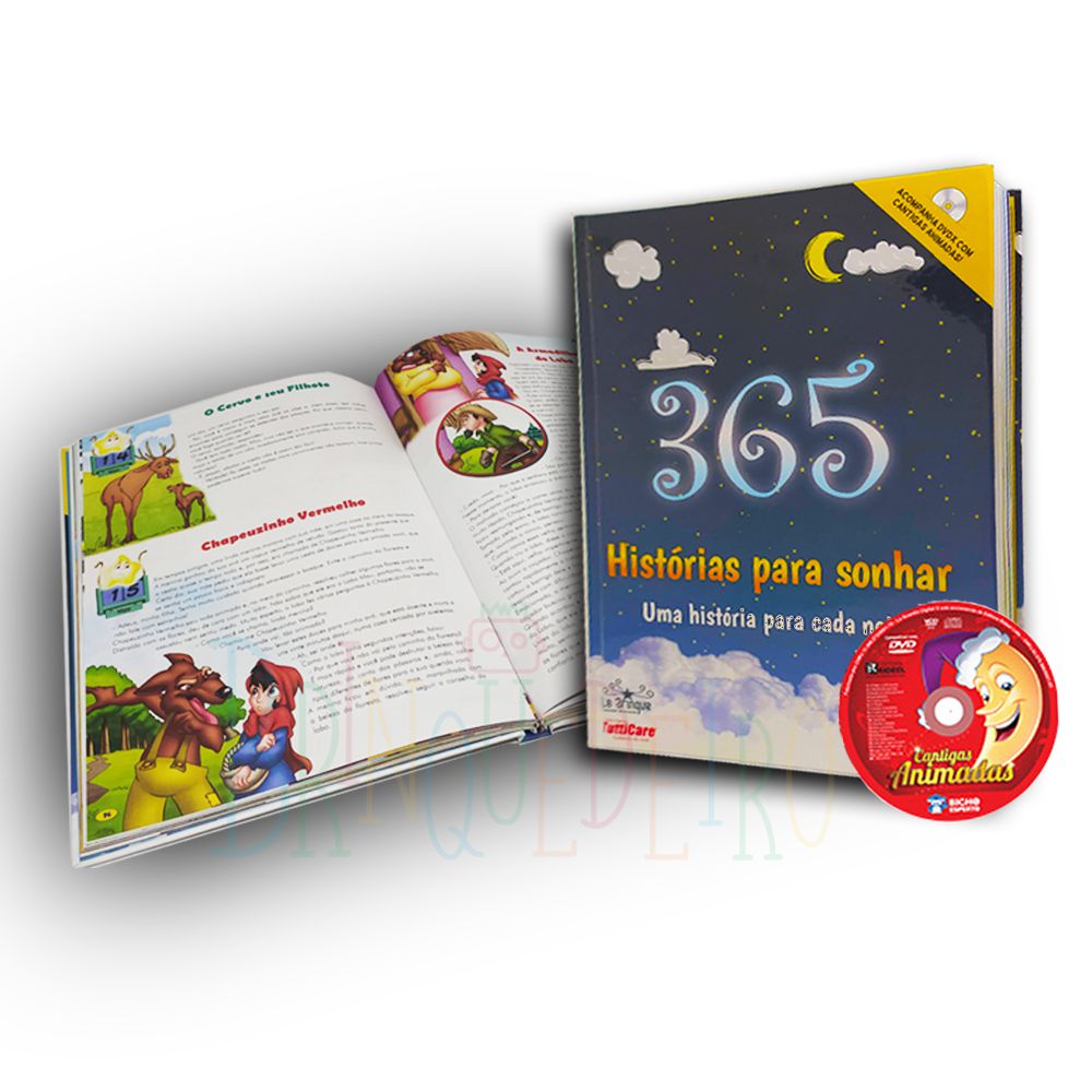 Livro Infantil Colorido 365 Histórias Para Ler E Sonhar - Brinquedeiro