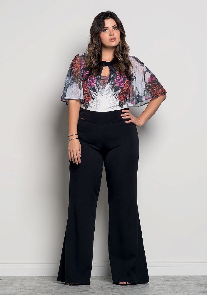 macacão flare plus size