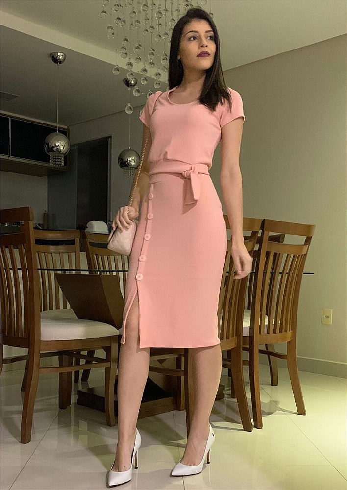 vestido nude social
