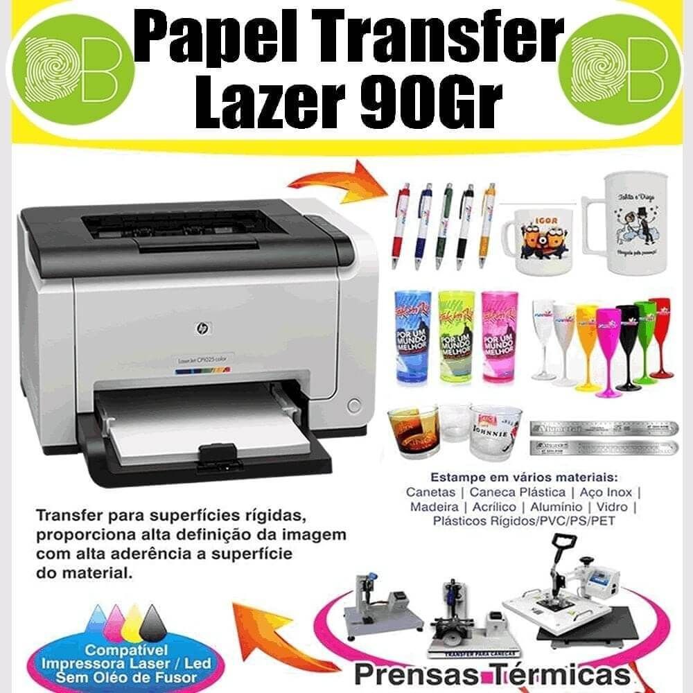 Papel Transfer Laser 90gr para Copos e Canecas Acrílicos - Digital Brindes