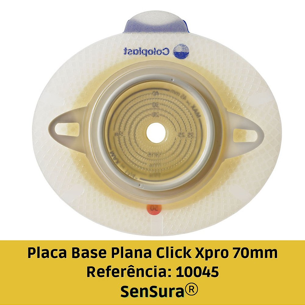 Placa de Colostomia Sensura Click Xpro Plana Recortável 70mm Coloplast GabMedic Produtos