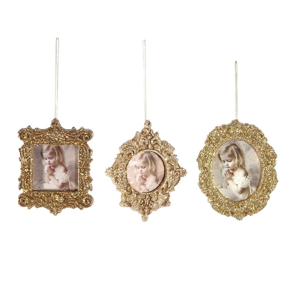 Enfeite para Árvore Mini Porta Retrato Dourado Jogo c/3 - Daluel - Daluel Enfeite para Árvore Mini Porta Retrato Dourado Jogo c/3 - Daluel - Daluel
