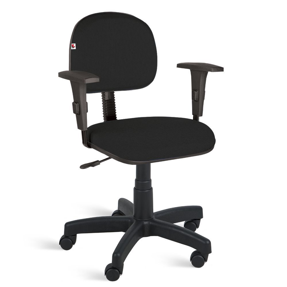 Cadeira Secretária Preto Com Braços Shop Cadeiras - Shop Cadeiras