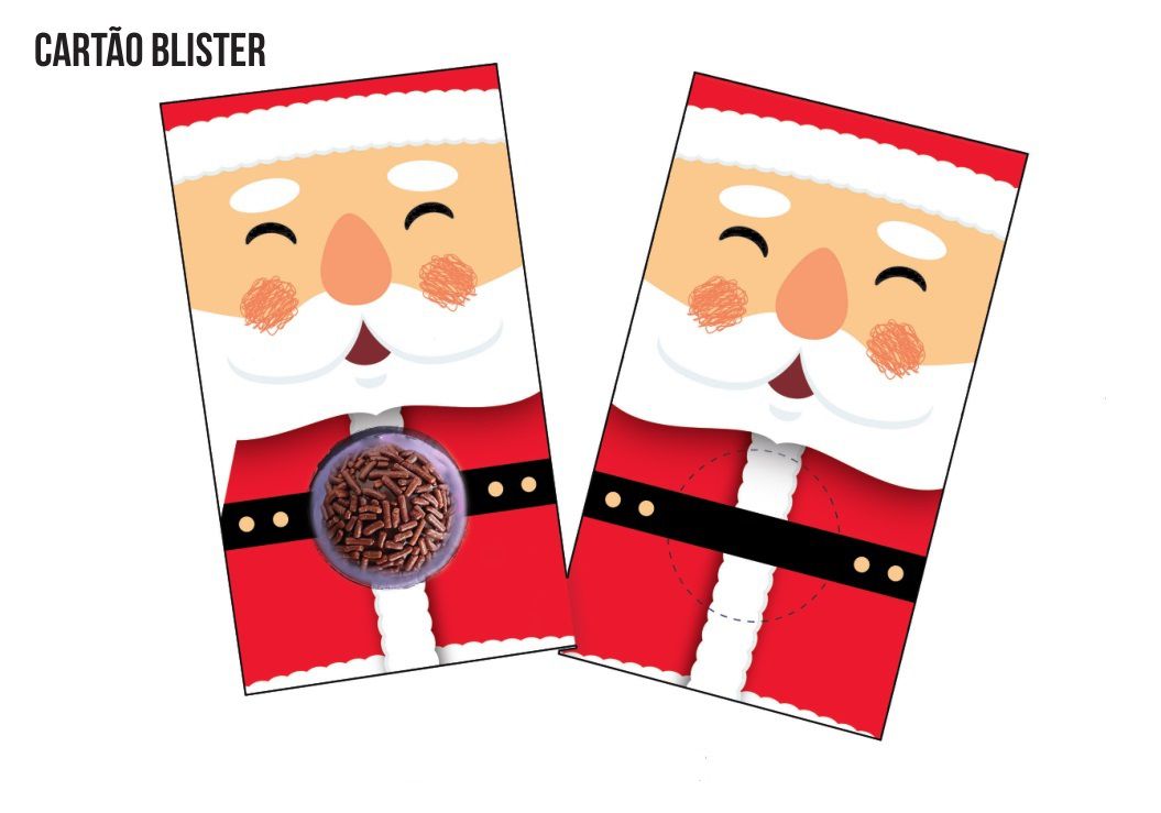 Cartão Blister para 1 Brigadeiro / Bombom - Modelo Papai Noel - Easy Art  Embalagens Artesanais
