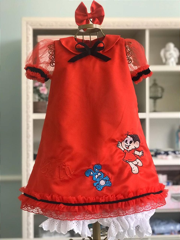 vestido vermelho da monica