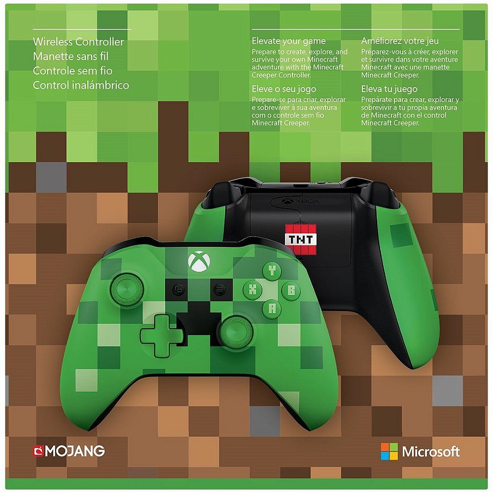 Controle Xbox One Wireless Minecraft Creeper Game Games Loja de Games Online Compre