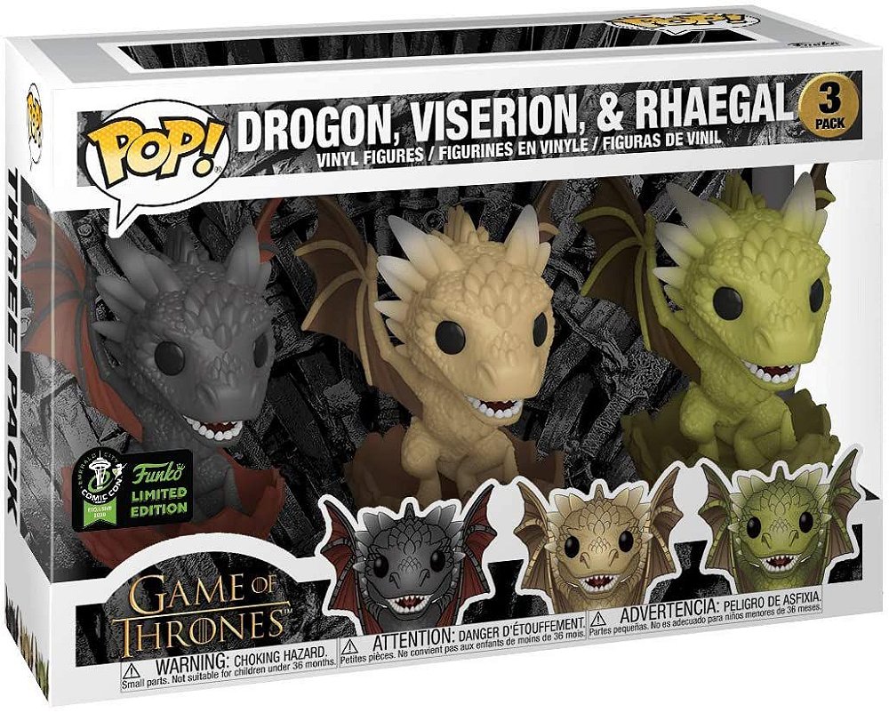 Funko Pop Game of Thrones Drogon, Viserion & Rhaegal Exclusive Limited