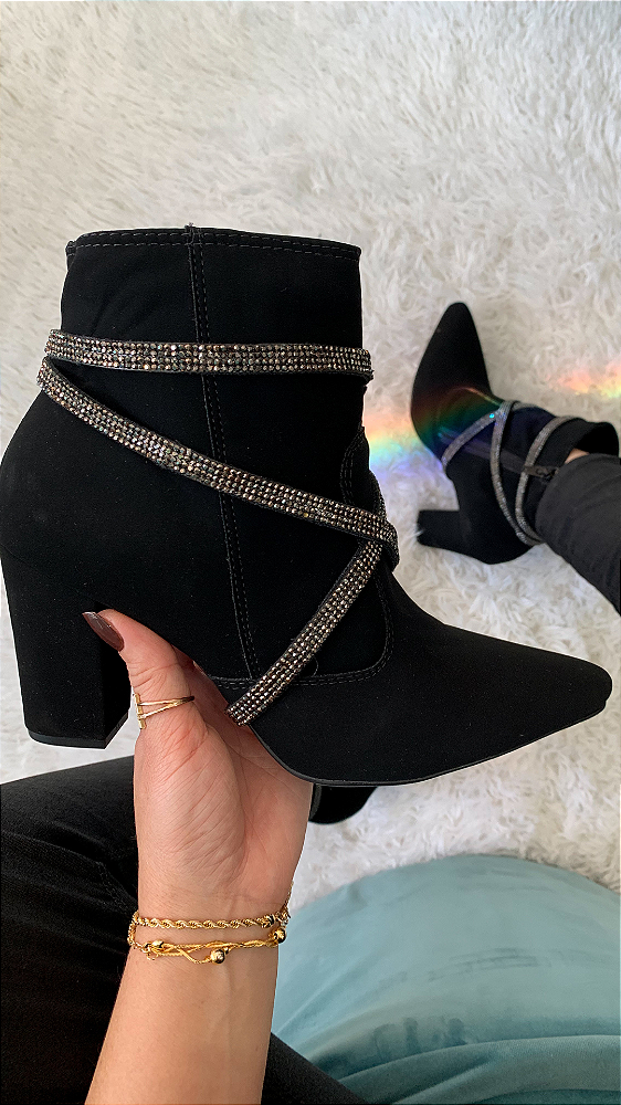 Sapatos Bota Cano Curto Aberta Bota Cano Curto C/Corrente Luz Da