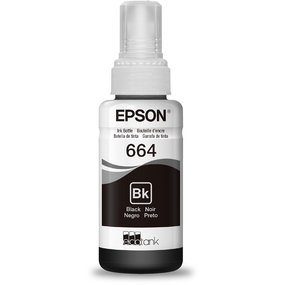 TINTA EPSON T664120 PRETO | L200 L220 L110 L355 L555 L396 L455 L365 | 70ML  