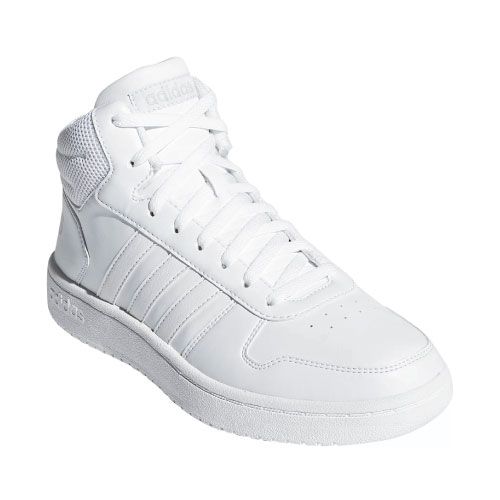 TÃªnis Adidas Hoops 2.0 Mid All-White - Capivaras Skate Shop