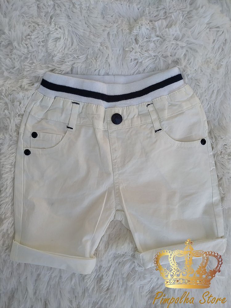 Bermuda branca masculina infantil Clearance