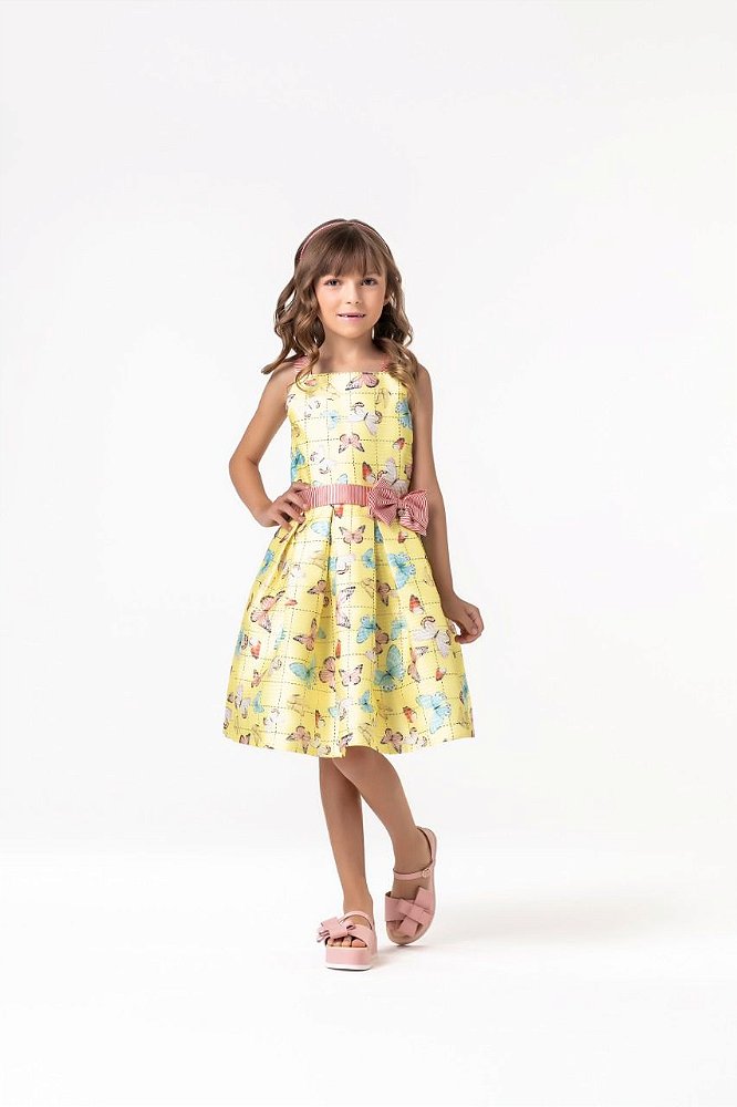 vestido petit cherie amarelo