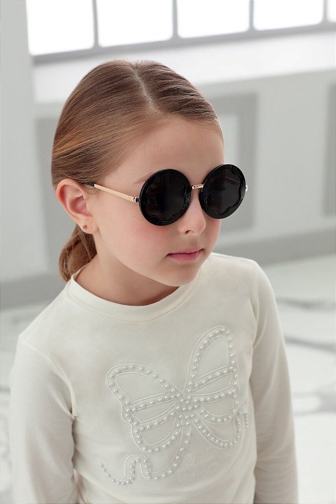 Óculos Infantil Lente com uma Moldura de Flor Preto da Petit Cherie -  Tipinhos Moda Infantil e Juvenil