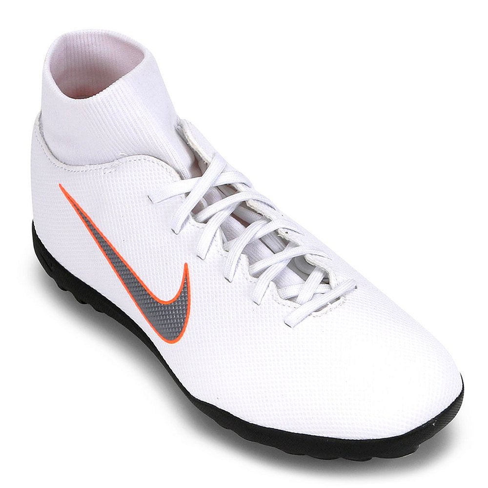 Chuteira Suíço Nike Mercurial Superflyx 6 Club TF Branca 10K Sports Chuteira Suíço Nike Mercurial Superflyx 6 Club TF Branca 10K Sports