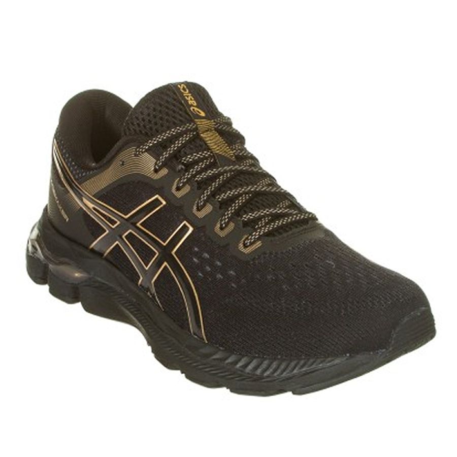 asics preto com dourado