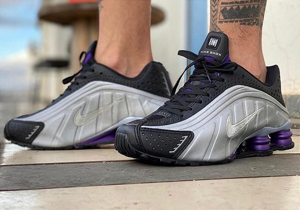 shox r4 branco e prata