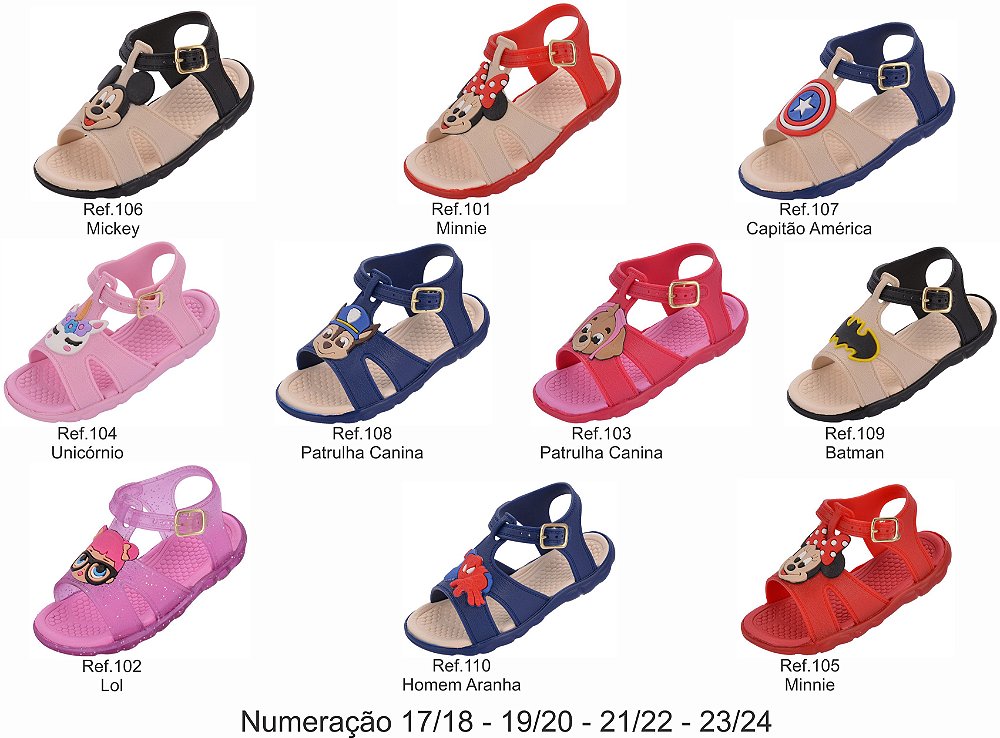 Kit sandálias infantil masculina personagens Clearance