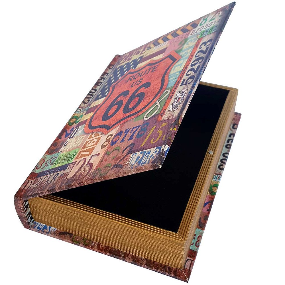 Caixa Livro Decorativa Route US 66 - 25 x 18 cm - Yaay | Presentes