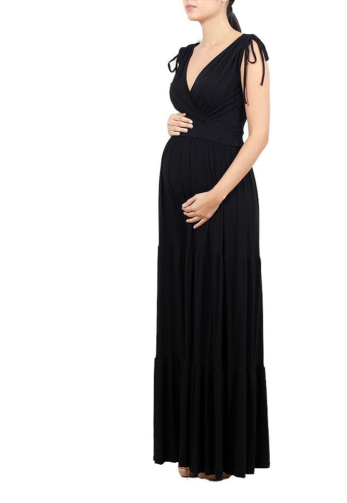 vestido longo de gravida