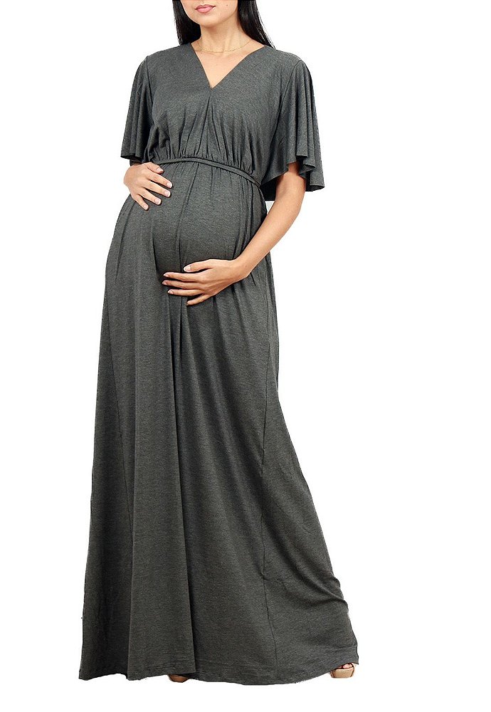 modelo de vestido longo para gravida