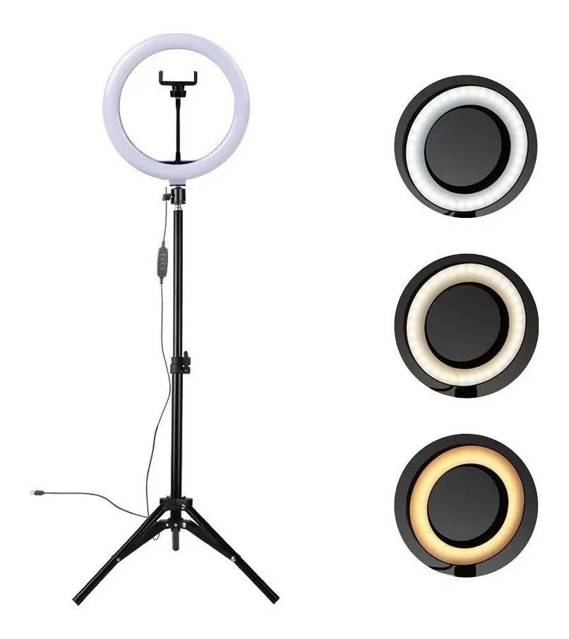 Led Para Videos Ring Light Kit Iluminador 26cm/ 10 Polegadas - Zapach -  Eletrônicos e Beleza