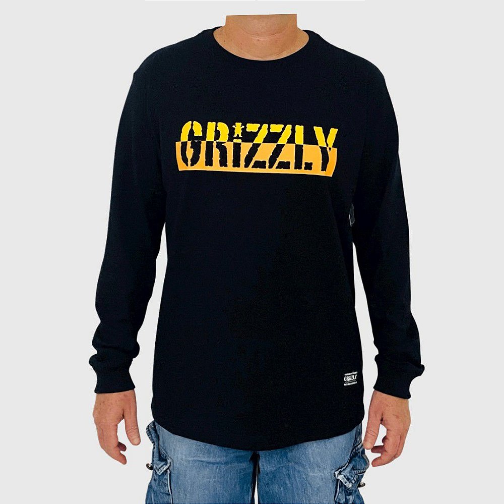Camiseta Grizzly Manga Longa Two Faced S/S Preto - Giro Boards Skate Shop -  A loja do skate profissional