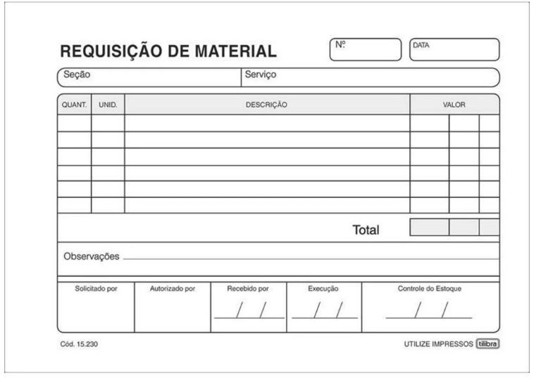 Bloco De Requisicao De Material 0754