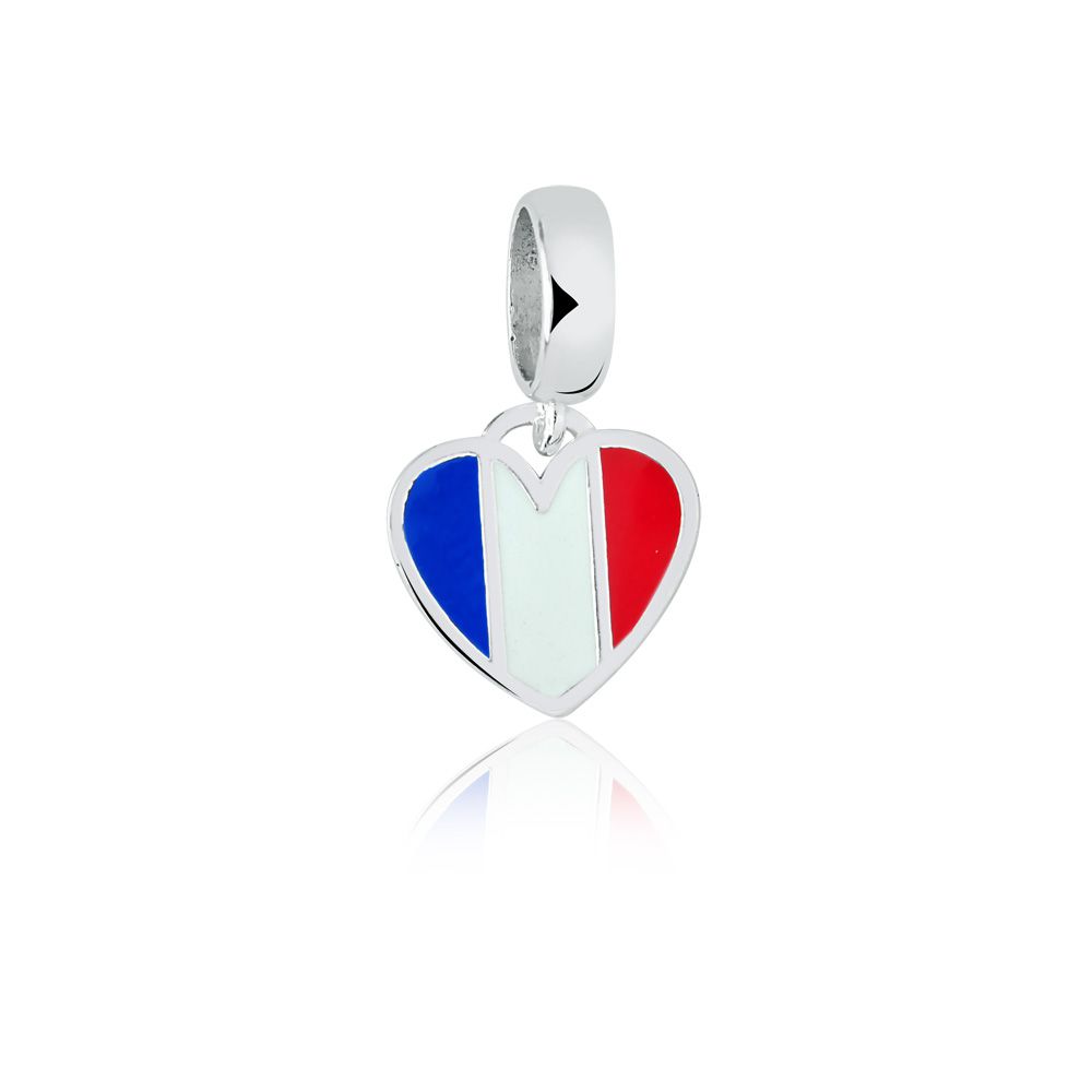 Berloque de Prata Pingente Bandeira da França - Berloque Box | Loja Online  | Berloques e Joias em Prata 925