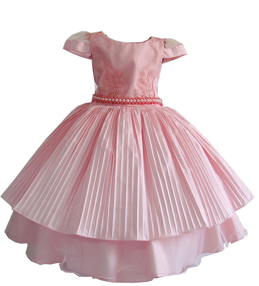 vestido infantil plissado