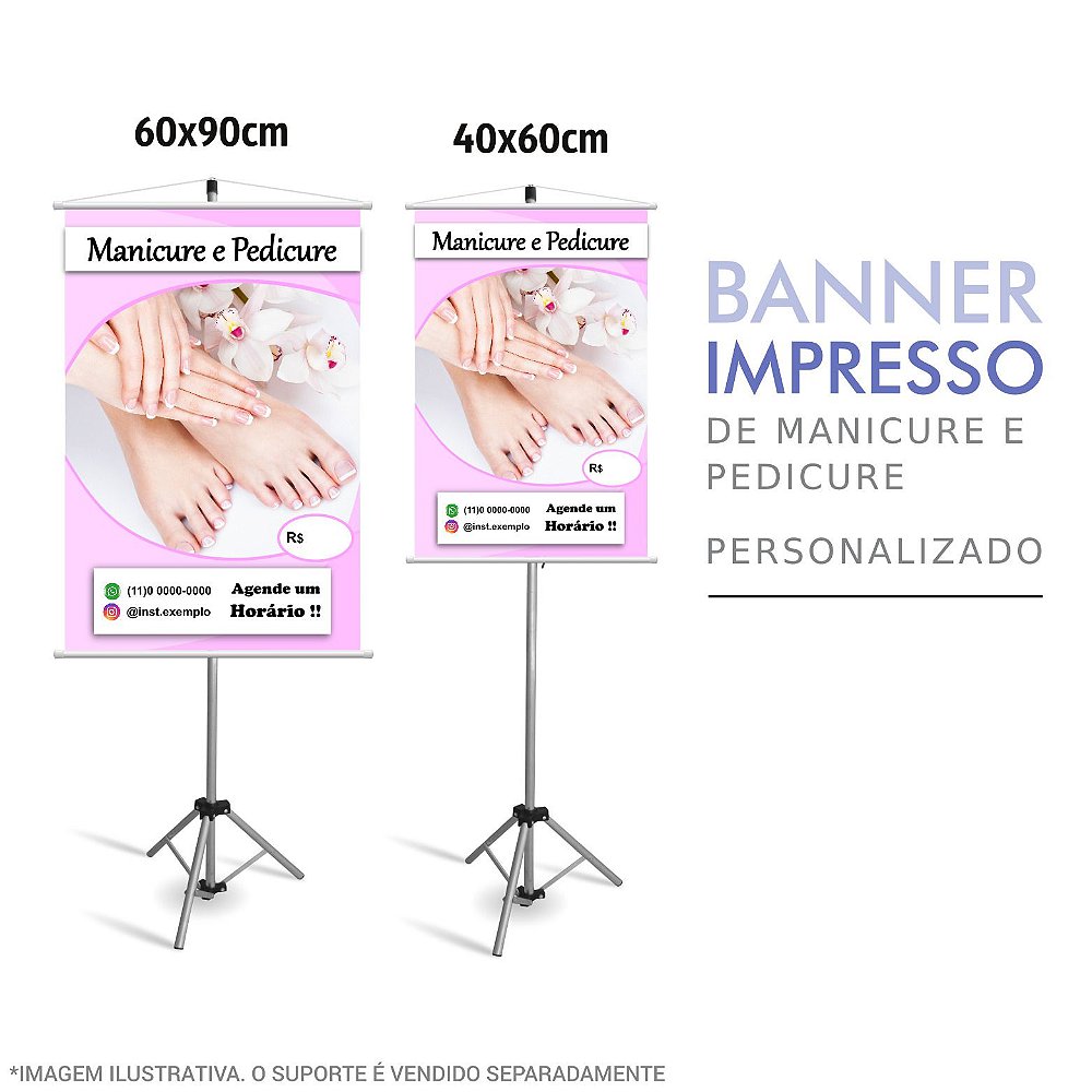 Banner de Manicure Pedicure Personalizado - 3G Porta Banner