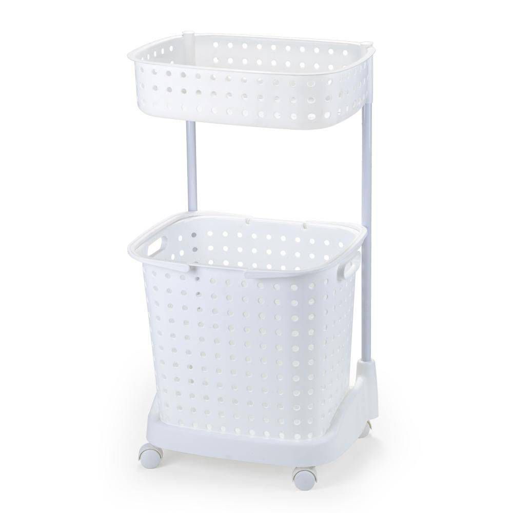 Cesto Duplo Para Lavanderia Viena - Branco - Secalux - Someway