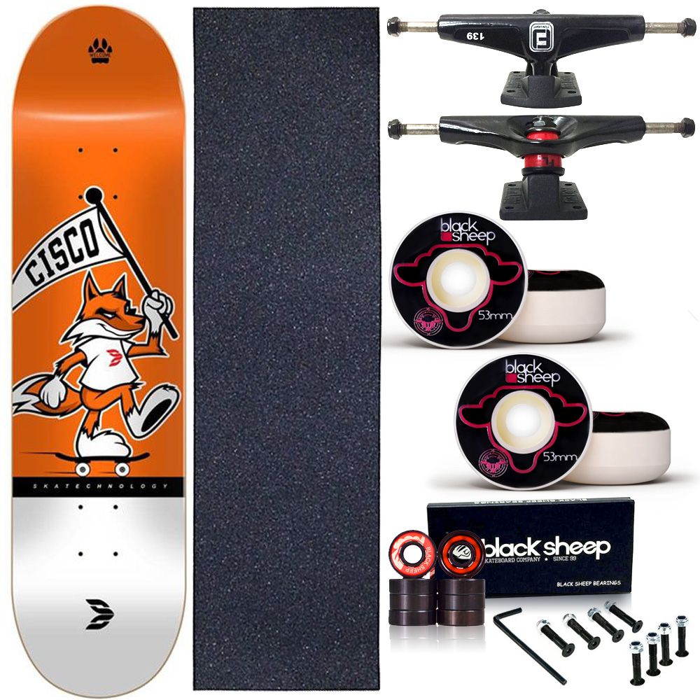 Skate Completo Profissional Maple Cisco Fox 8.0 BS Black - Virtual Skate  Shop | A Skate Shop perfeita pra você