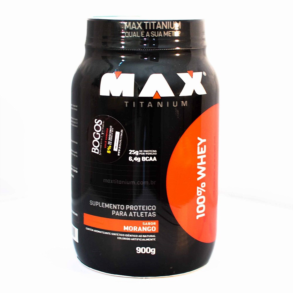 Whey Protein 100% (900g) - Max Titanium - Loja de Suplementos - Bogos