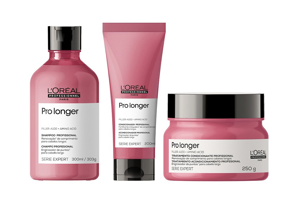 Kit L'Oréal Pro Longer - Shampoo, Condicionador e Máscara - Nenis Cosméticos