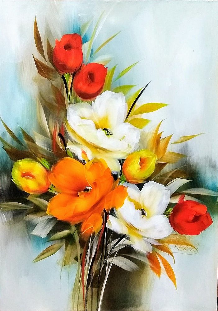telas-de-tulipas-imagem-7.jpg (565×400) | Tulipas, Pinturas de flores,  Pintura em tela