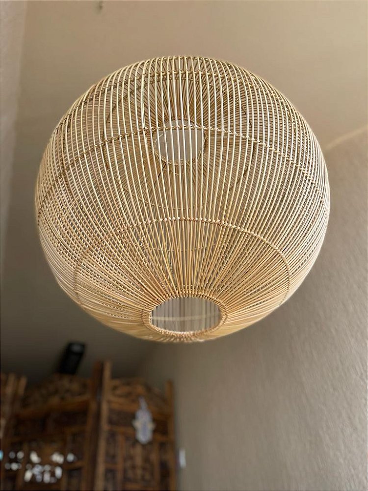 Luminária de Teto Ratan 55CM Redonda Indonésia Marrocos For You