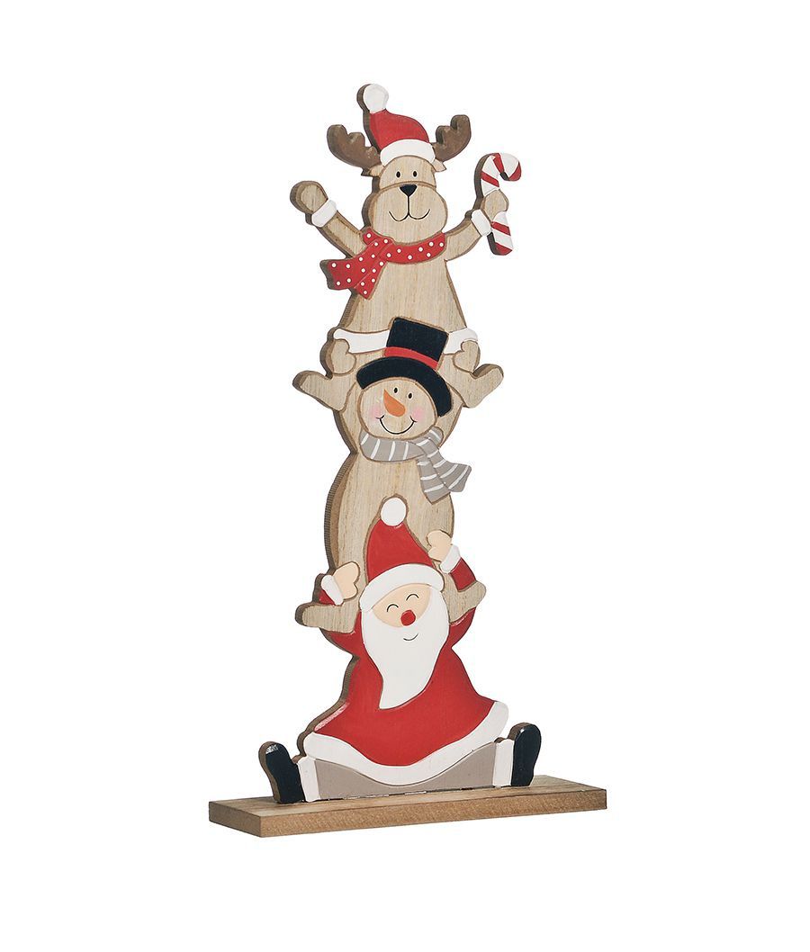 Enfeite de Madeira Rena Boneco de Neve e Papai Noel 35cm - 01 unidade -  Loja de Confeitaria | Rizzo Confeitaria
