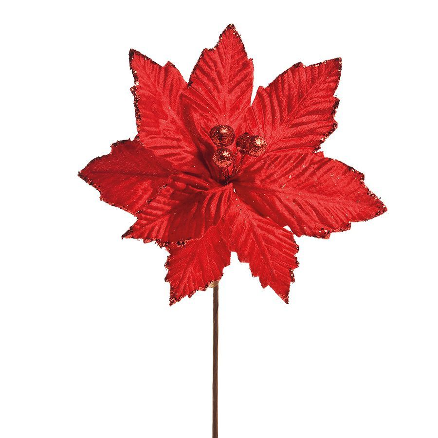 Flor Cabo Curto Poinsettia Vermelha 25cm - 01 unidade - Cromus Natal -  Rizzo Confeitaria - Loja de Confeitaria | Rizzo Confeitaria