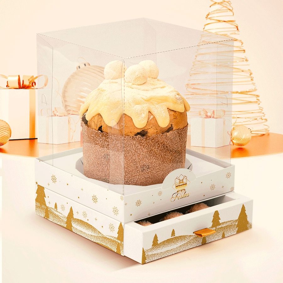 Caixa Para Panetone com Gaveta e Doces 500g Linha Celebre Natal - 01 unidade - Rizzo - Loja de Confeitaria | Rizzo Confeitaria Caixa Para Panetone com Gaveta e Doces 500g Linha Celebre Natal - 01 unidade - Rizzo - Loja de Confeitaria | Rizzo Confeitaria