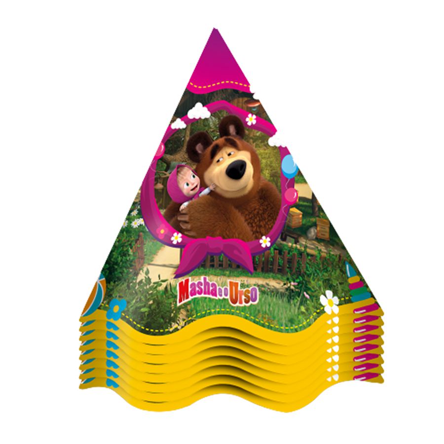 Chapéu de Aniversário - Masha e o Urso Clássica - 12 UN - Regina - Rizzo -  Loja de Confeitaria | Rizzo Confeitaria
