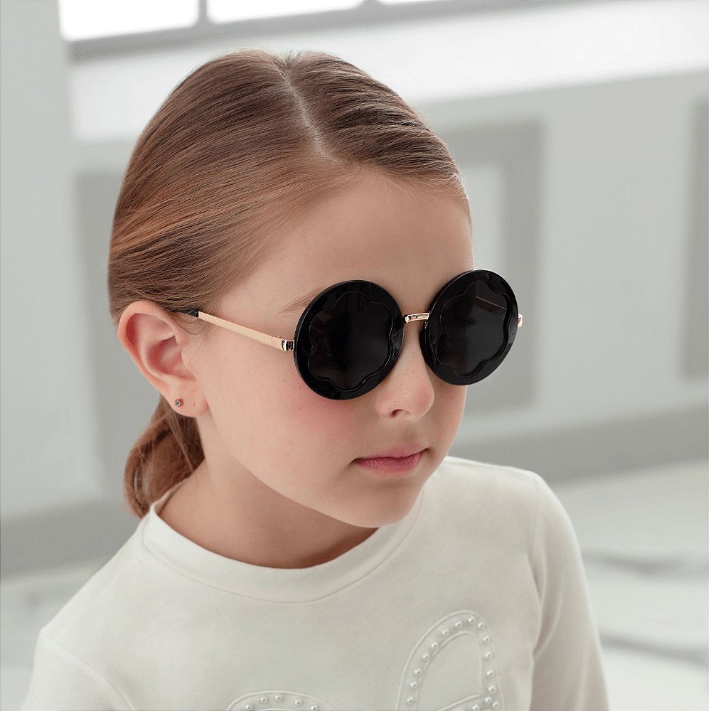 óculos de sol infantil Petit Cherie proteção UV 400 flor preto - Amor  Perfeito Kids e Teens moda infantil e tumblr teen