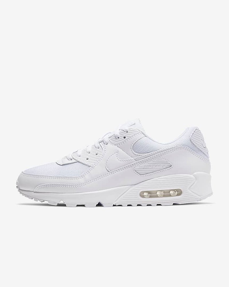 nike air max 90 triple white sneakers