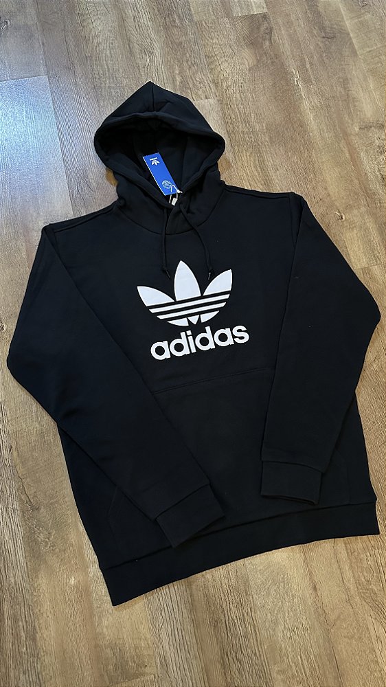 MOLETOM ADIDAS TREFOIL (preto) Corre de Rua